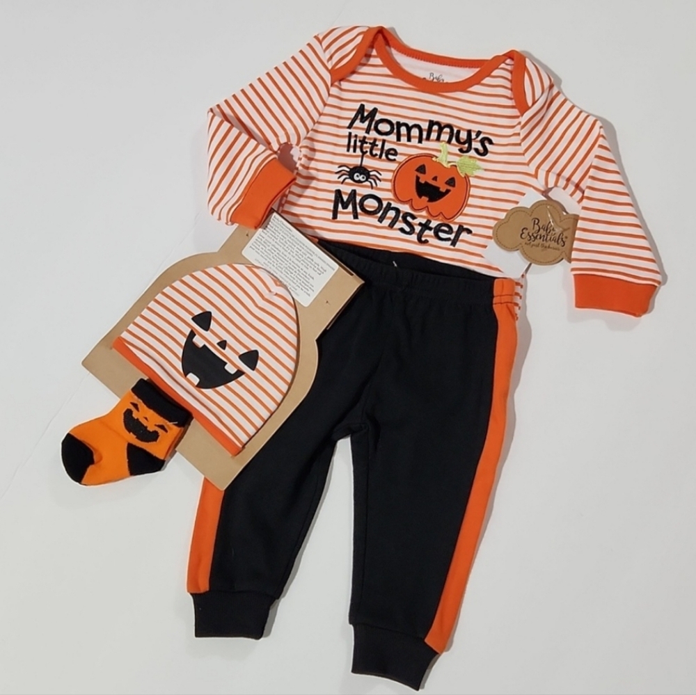 Baby Essentials Halloween 4pc Mommy's Little Monster Set (6M)